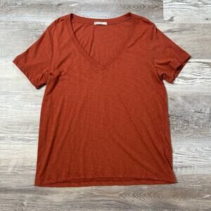 Marine Layer Supima Cotton Modal V-Neck T-Shirt Rust Orange Men’s M